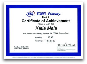 TOEFL Primary Zertifikat Step1