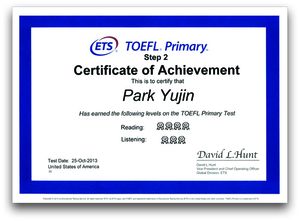 TOEFL Primary Zertifikat Step2